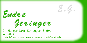 endre geringer business card